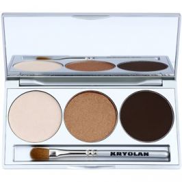 Kryolan Basic Eyes paleta očných tieňov so zrkadielkom a aplikátorom odtieň Smokey Beige 7,5 g