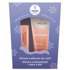 Weleda Zimné set s ochranou a starostlivosťou pre pery a pleť: Účinná ochrana pleti pred chladom a sychravým počasím Coldcream 30 ml + Tyčinka na pery Everon SPF 4 4,8 g