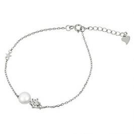 JwL Luxury Pearls Strieborný náramok s pravou perlou a kryštálom JL0315