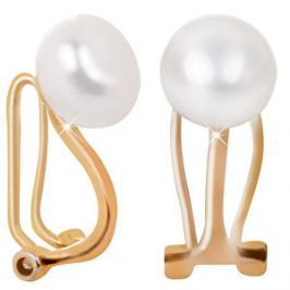 JwL Luxury Pearls Pozlátené náušnice klipsy s pravou perlou JL0399