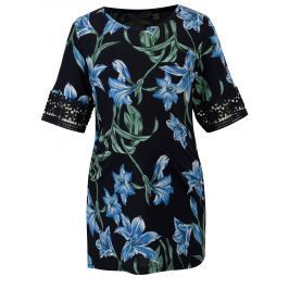 Tmavomodré kvetované tehotenské tričko Dorothy Perkins Maternity