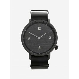 Čierne unisex hodinky s koženým remienkom Komono Magnnus
