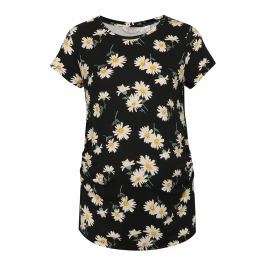 Krémovo–čierne kvetované tehotenské tričko Dorothy Perkins Maternity