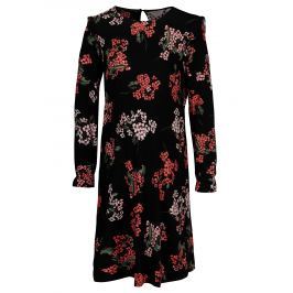 Čierne kvetované tehotenské šaty s dlhým rukávom Dorothy Perkins Maternity