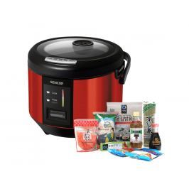 Chefshop Výhodný balíček Sushi s ryžovarom 1,8 l červený
