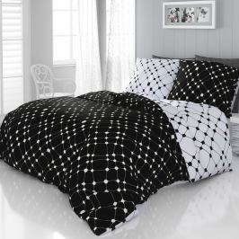 Kvalitex Saténové obliečky Infinity čiernobiela, 240 x 200 cm, 2 ks 70 x 90 cm