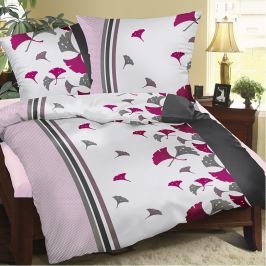 Bellatex Obliečky krep Purpurové vejáriky, 240 x 220 cm, 2 ks 70 x 90 cm