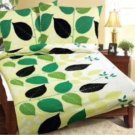 Bellatex Obliečky krep Zelené listy, 240 x 220 cm, 2 ks 70 x 90 cm